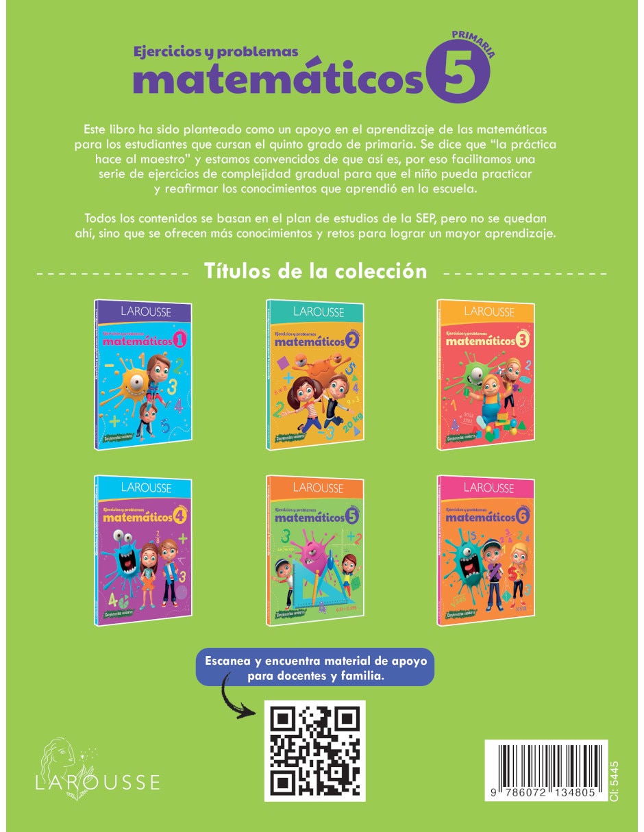 Libro/estuche con libros ejercicios y problemas matemáticos 5. primaria de 2