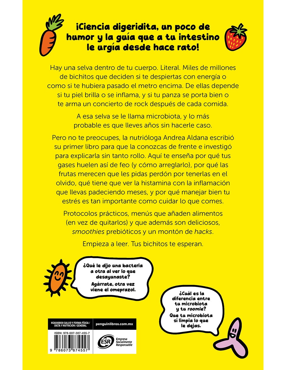 Libro/estuche con libros hackea tu microbiota de andrea aldana