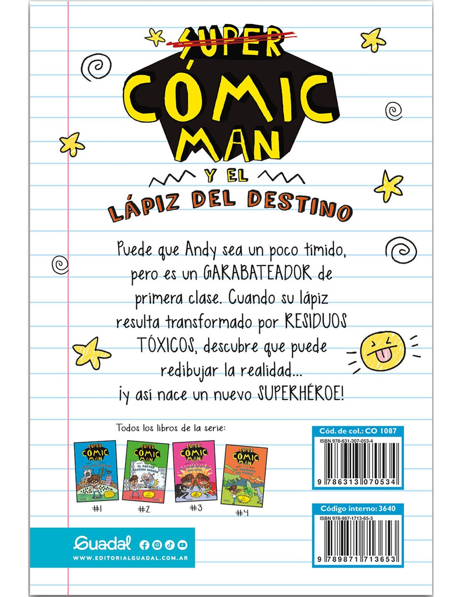 Libro/estuche con libros super cómic man y el lápiz del destino de jess bradley Libro/estuche con libros super cómic man y el lápiz del destino de jess bradley