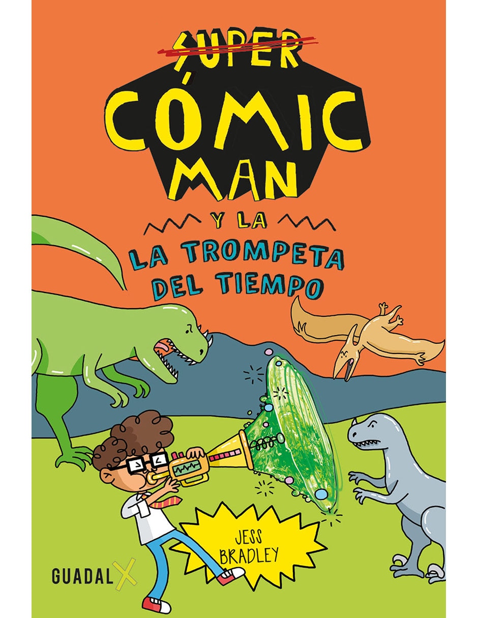 Libro/estuche con libros super cómic man y la trompeta del tiempo de jess bradley 1