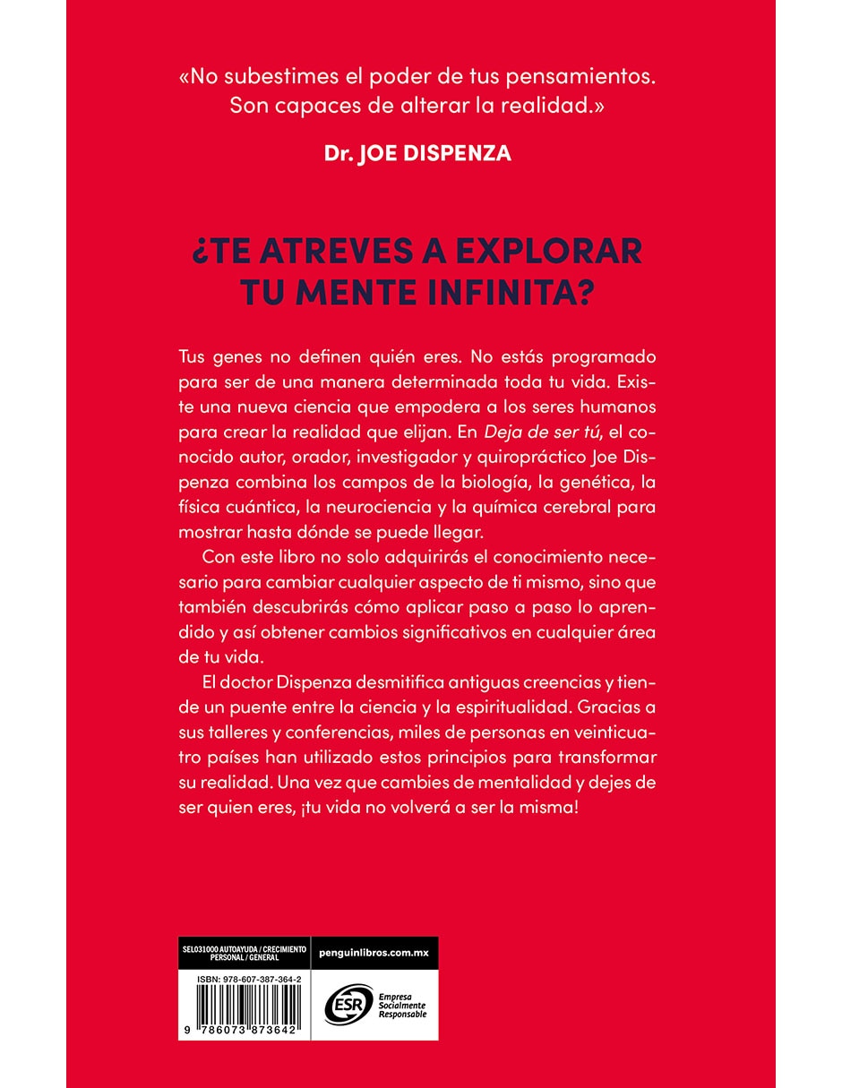 Libro/estuche con libros deja de ser tú de joe dispenza Libro/estuche con libros deja de ser tú de joe dispenza
