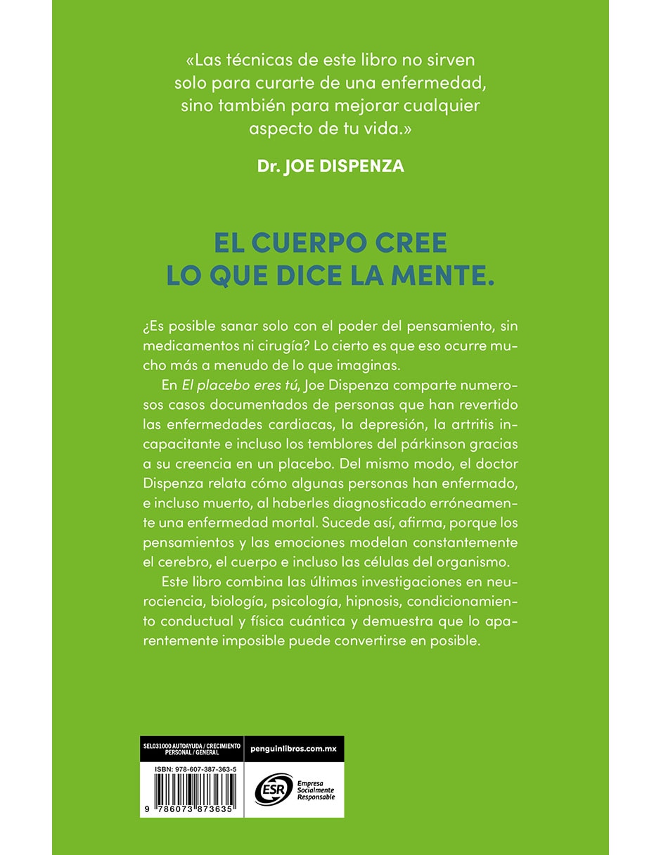 Libro/estuche con libros el placebo eres tú de joe dispenza