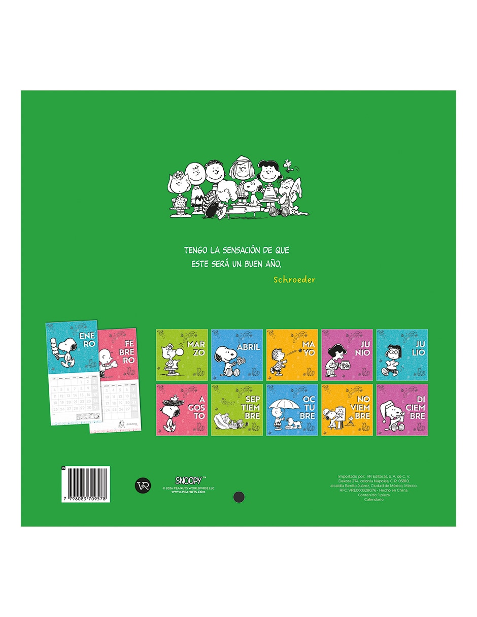 Calendario de pared snoopy snoopy 2