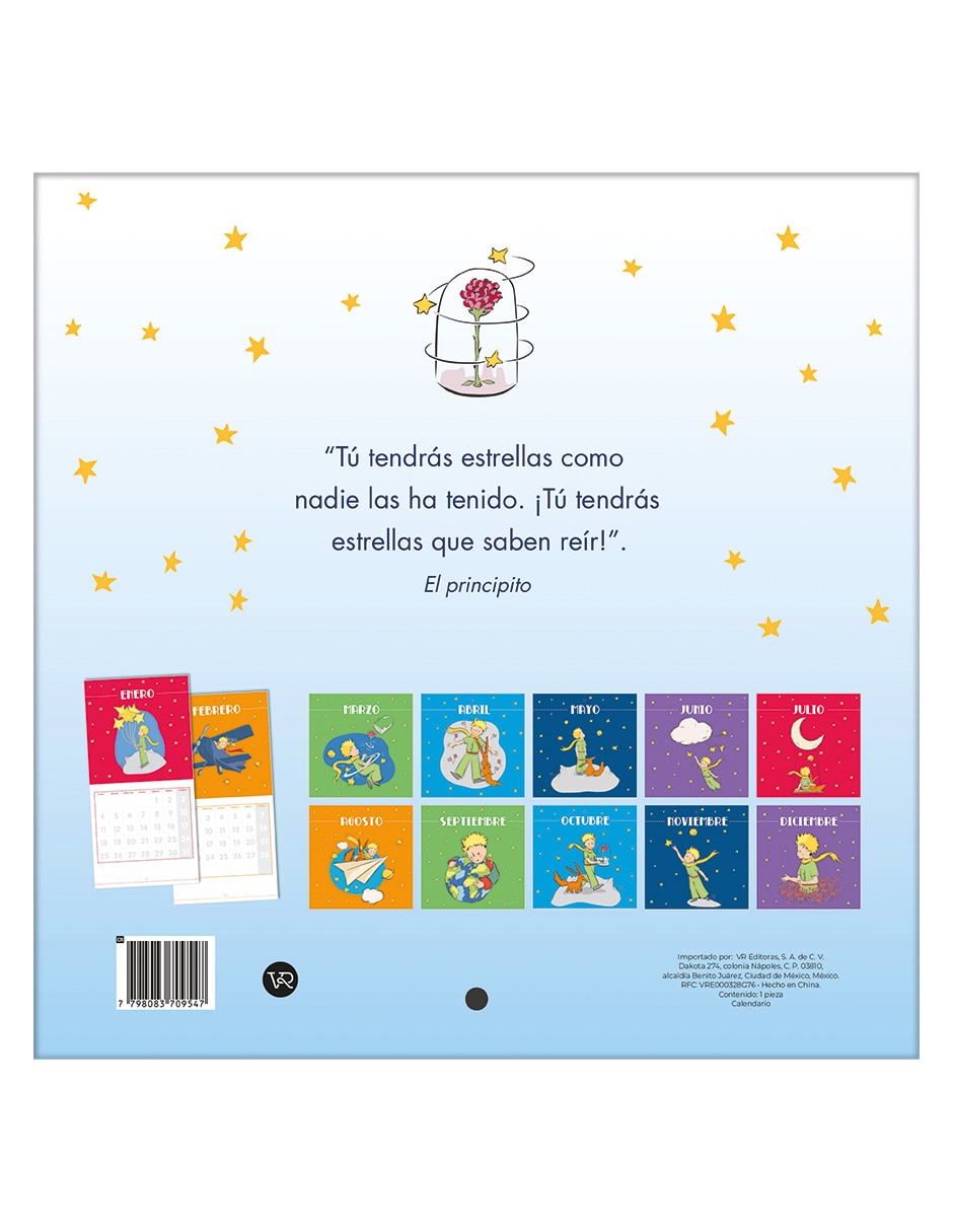 Calendario de pared principito el principito 3