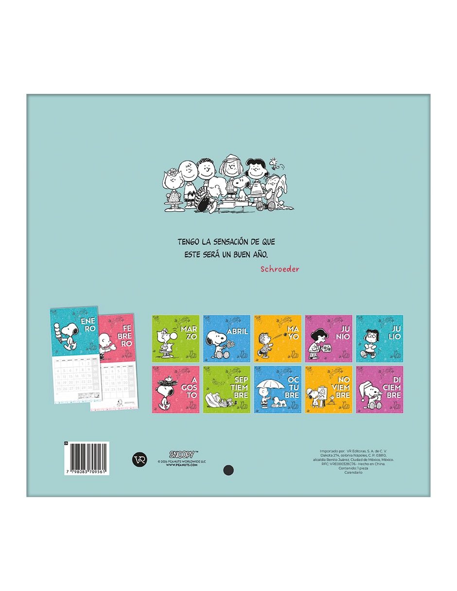 Calendario de pared snoopy snoopy 2