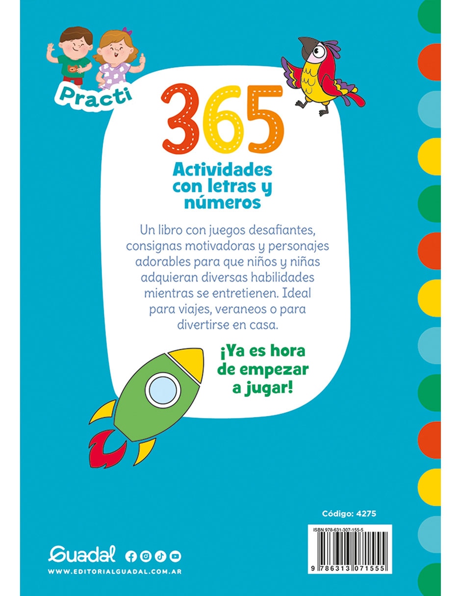 Libro 365 actividades con letras y números. De editorial guadal