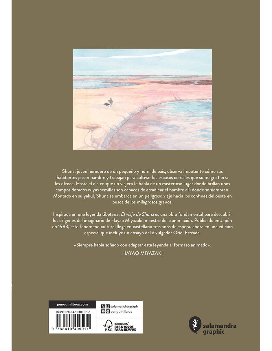 Libro el viaje de shuna (edición especial) de hayao miyazaki