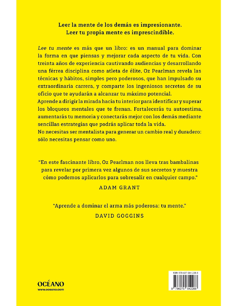 Libro Lee tu mente. Estrategias para alcanzar el éxito del mentalista más famoso del mundo de Pearlman, Oz 2