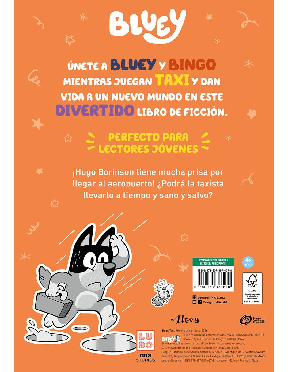 Libro bluey. Taxi de bluey