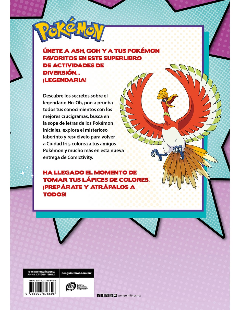 Libro ¡diversión legendaria! Ash y goh en la región johto de the pokémon company