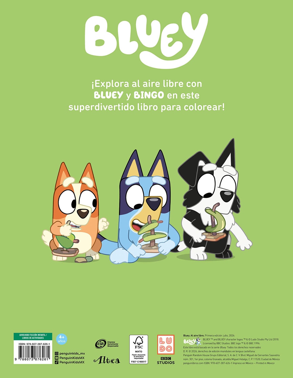 Libro bluey. Al aire libre de bluey Libro bluey. Al aire libre de bluey