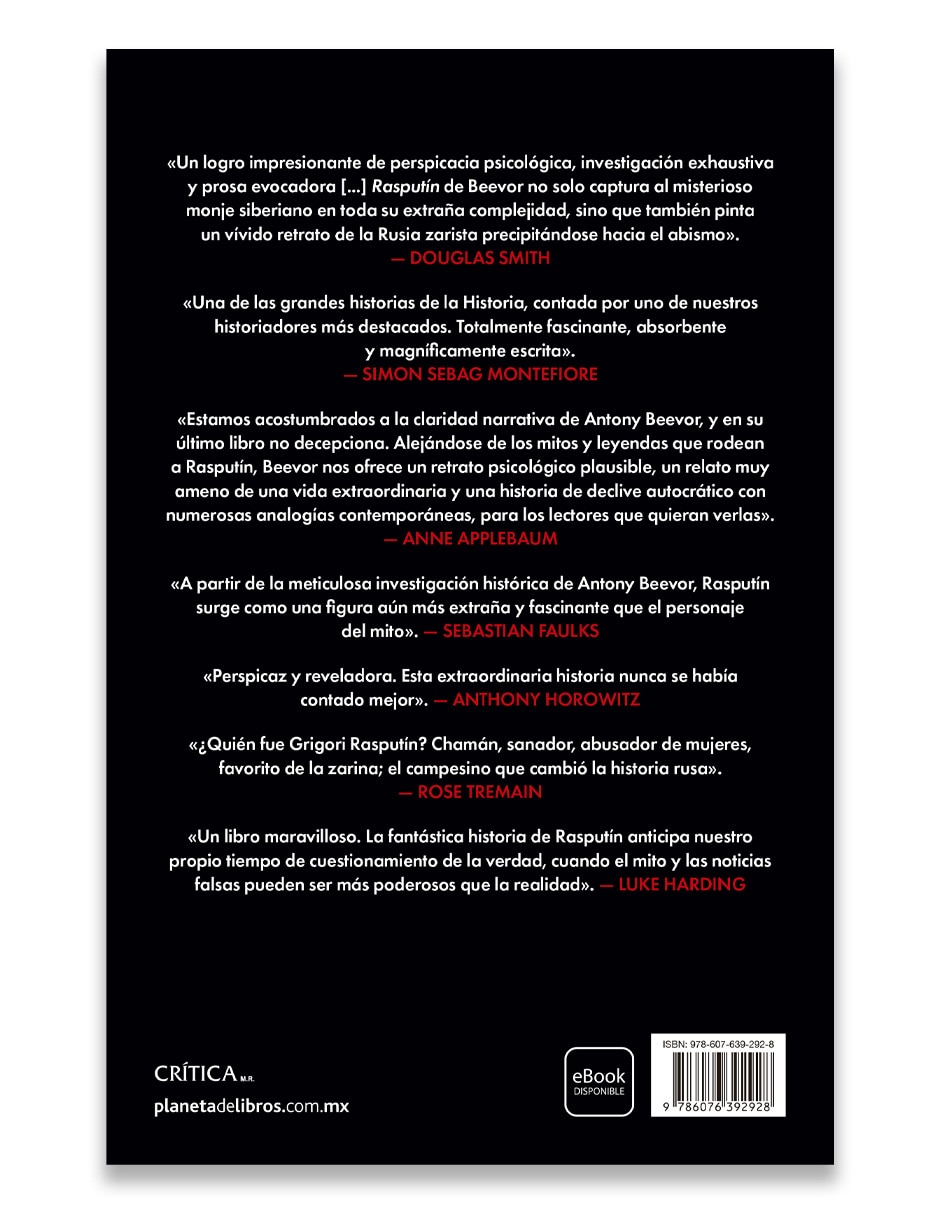 Libro Rasputín de Antony Beevor