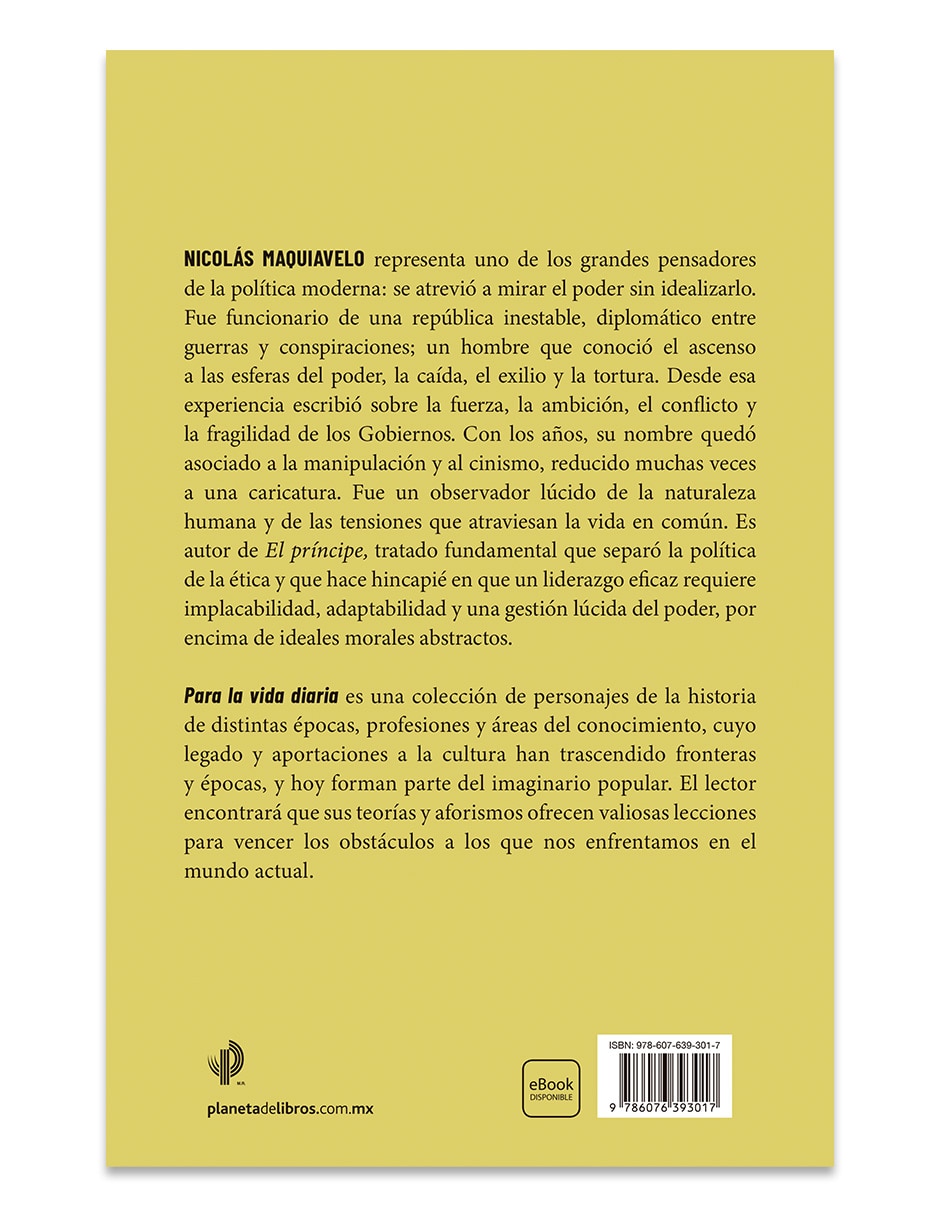 Libro Maquiavelo Para La Vida Diaria de Estudio Pe S.A.C.