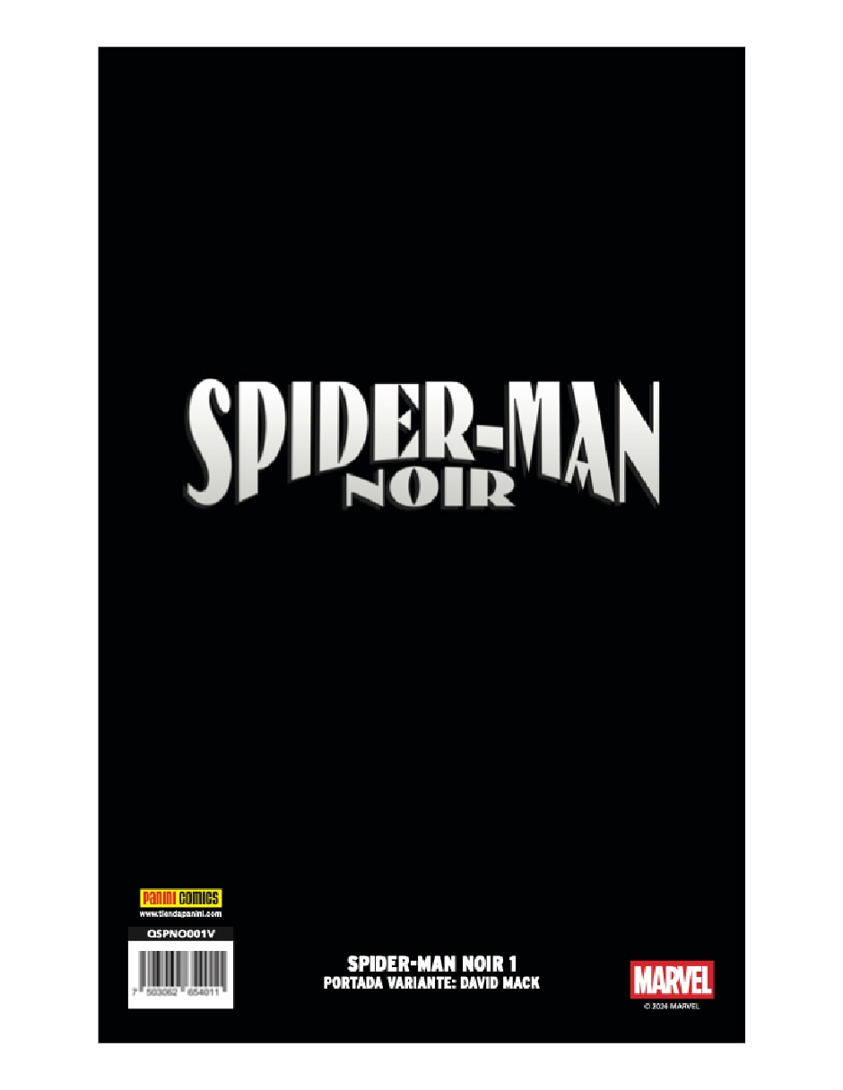 Cómic Spider Man Noir #1 Variante