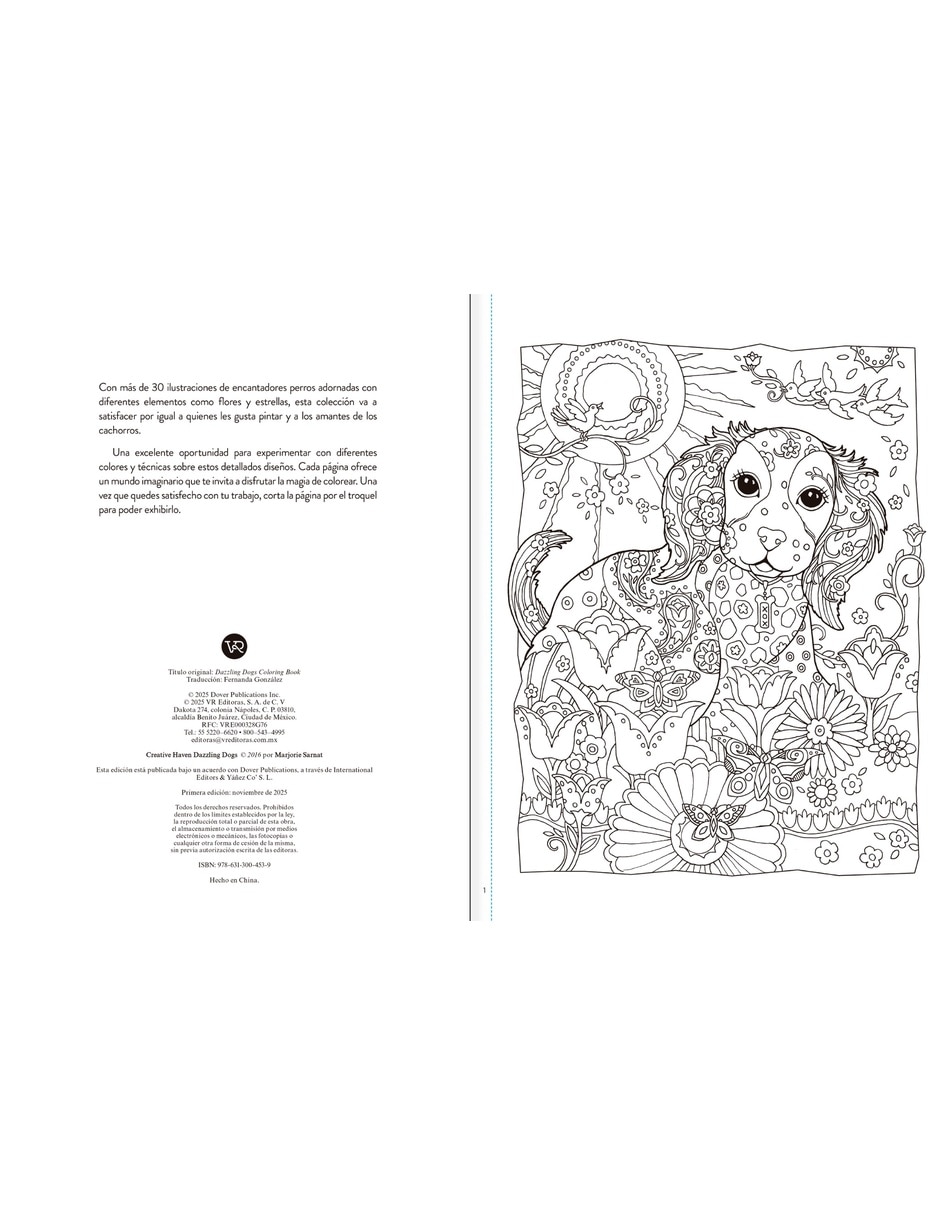 Libro Arte Para Colorear. Pinta Tus Propios Diseños De Perros De Sarnat Marjorie 2
