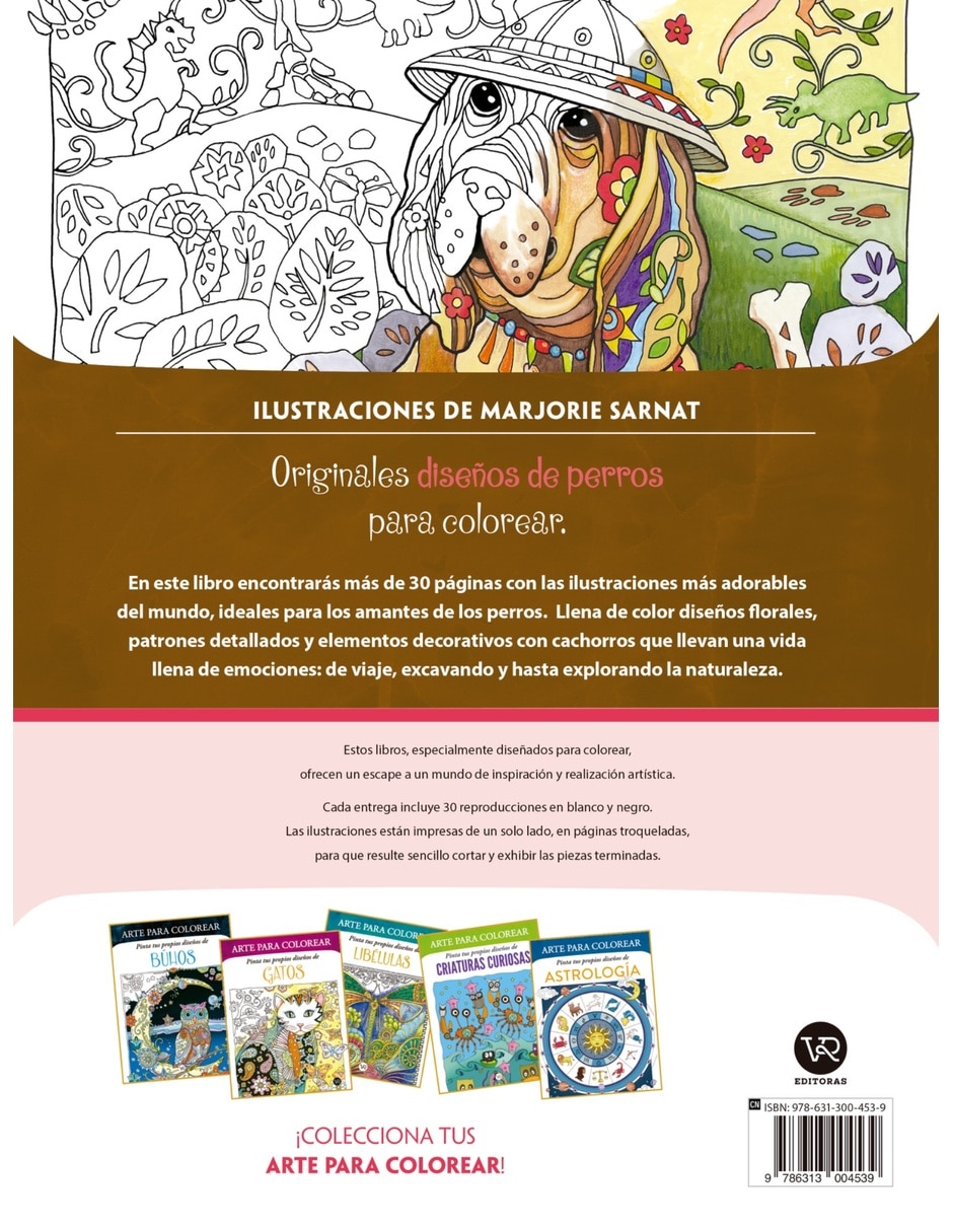 Libro Arte Para Colorear. Pinta Tus Propios Diseños De Perros De Sarnat Marjorie