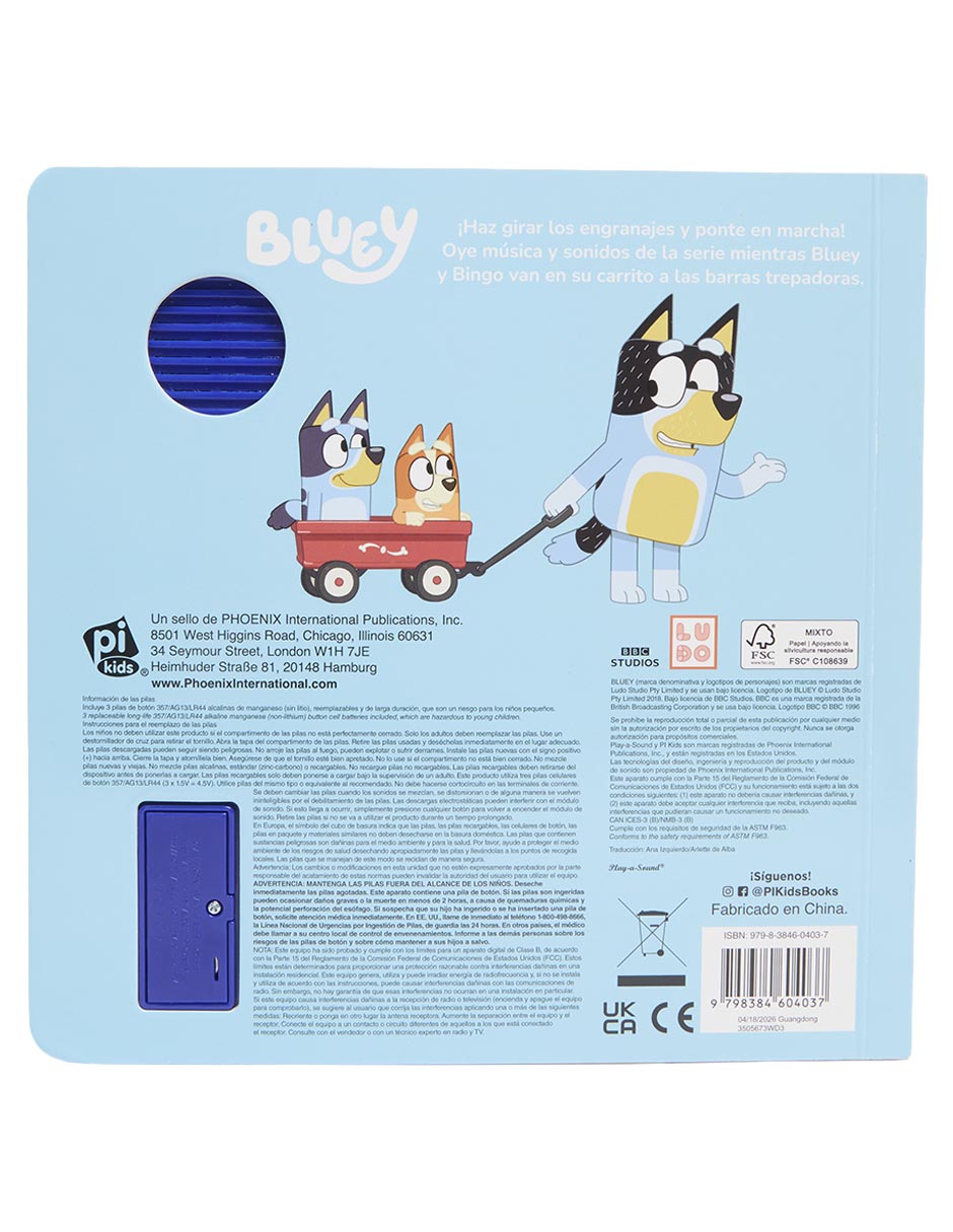 Libro Bluey: Paseo En Carrito, Un Libro Con Engranajes De 4