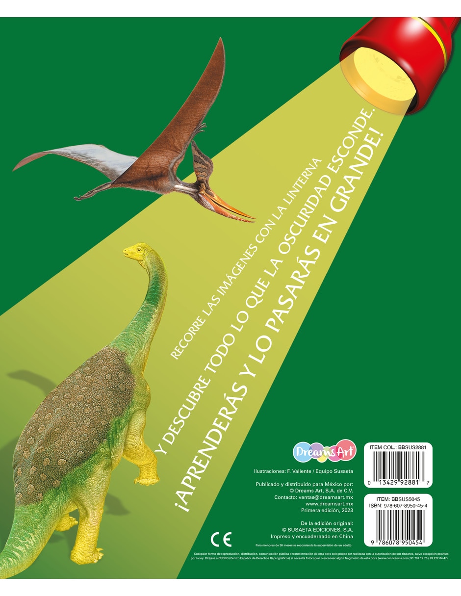Libro Linterna Dinosaurios de Susaeta ediciones 2