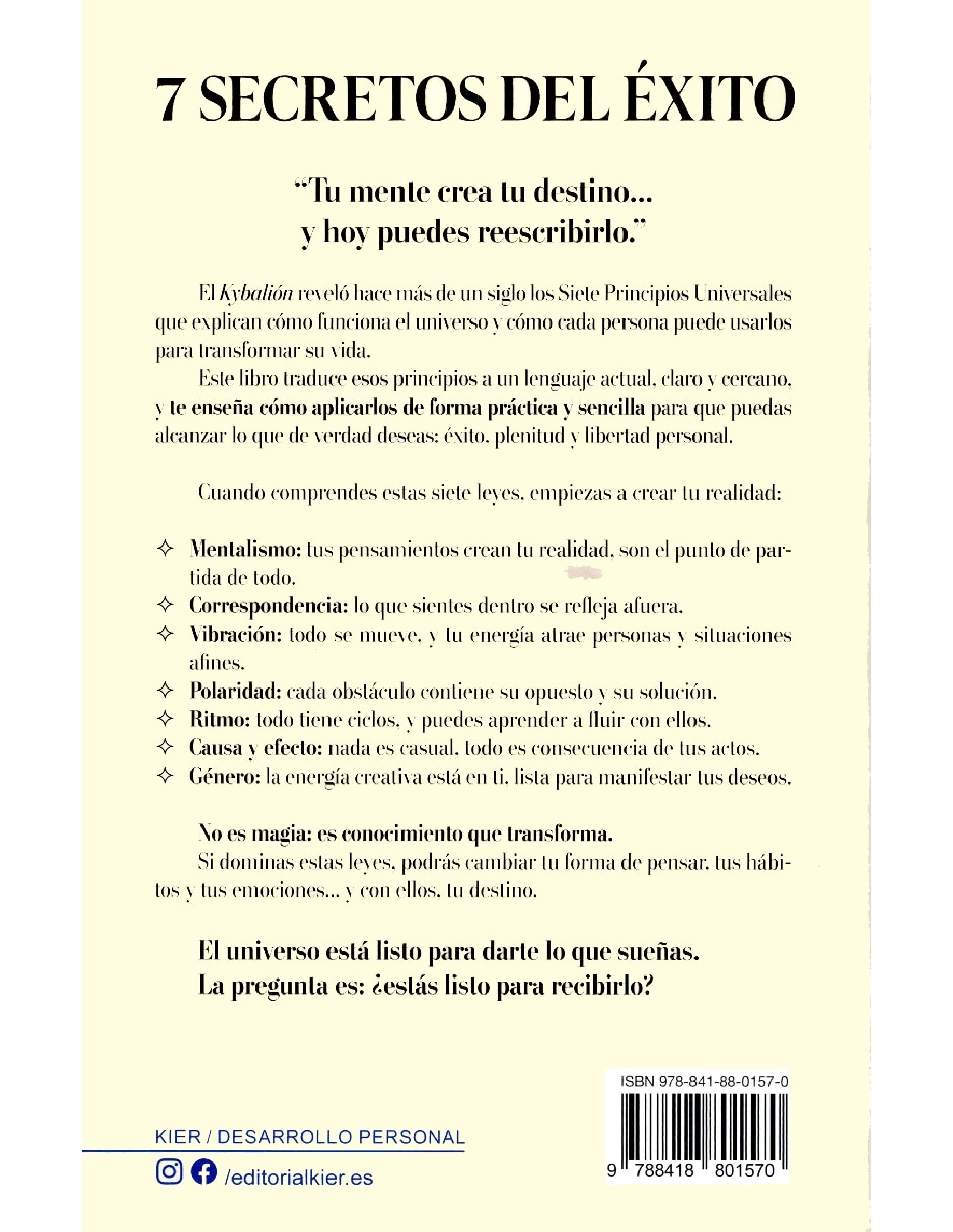 Libro 7 secretos del éxito. Transforma tu mente hábitos y destino de esteban manuel/cañadas bernabé 2