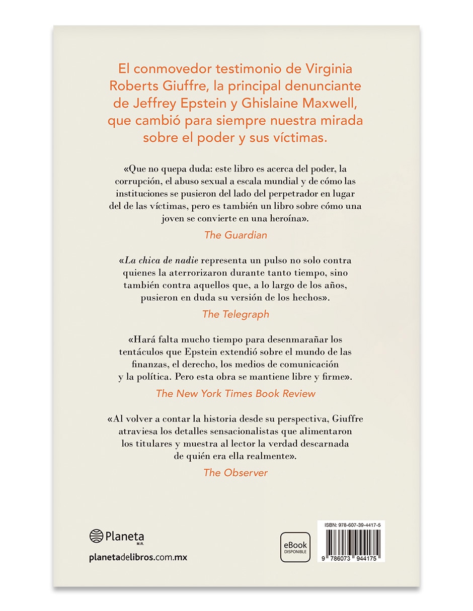 Libro La Chica De Nadie De Virginia Roberts Giuffre 2