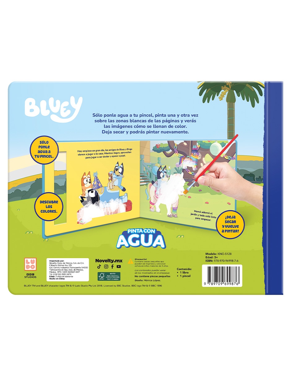 Libro de actividades pinta con agua bluey de ediciones 3