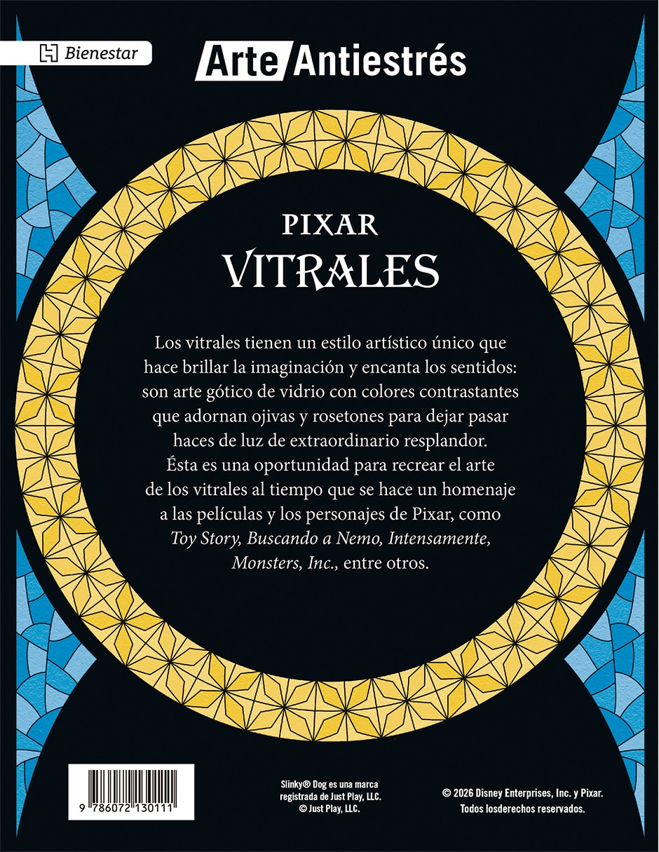 Libro Arte Antiestrés: 100 % Pixar (Colección Vitrales Disney) De Ediciones Larousse México 2