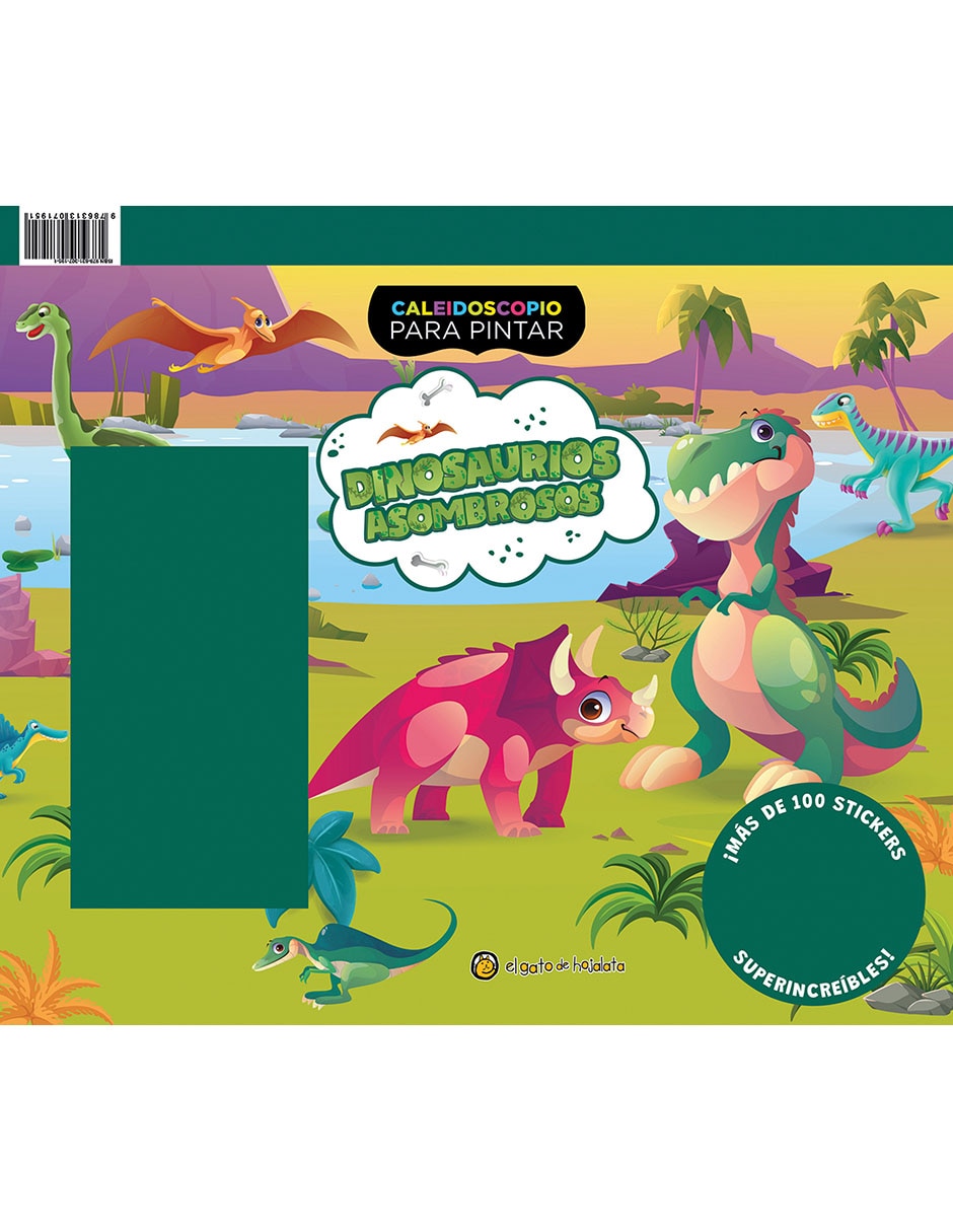 LIBRO CALEIDOSCOPIO PARA PINTAR: DINOSAURIOS ASOMBROSOS de EDITORIAL GUADAL