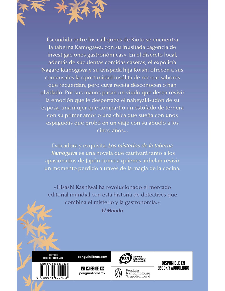 LIBRO LOS MISTERIOS DE LA TABERNA KAMOGAWA de HISASHI KASHIWAI 2