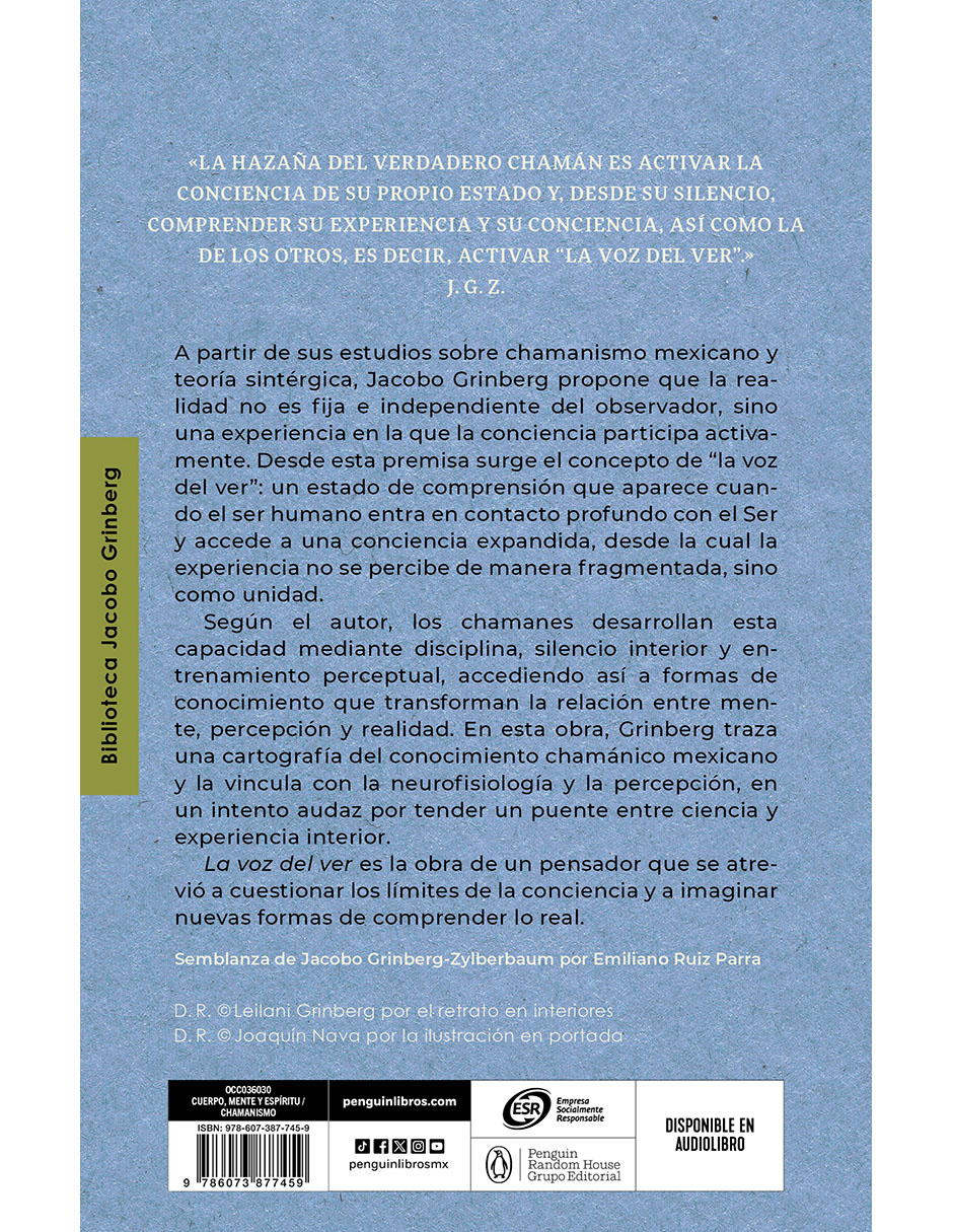 LIBRO LA VOZ DEL VER de JACOBO GRINBERG-ZYLBERBAUM 2