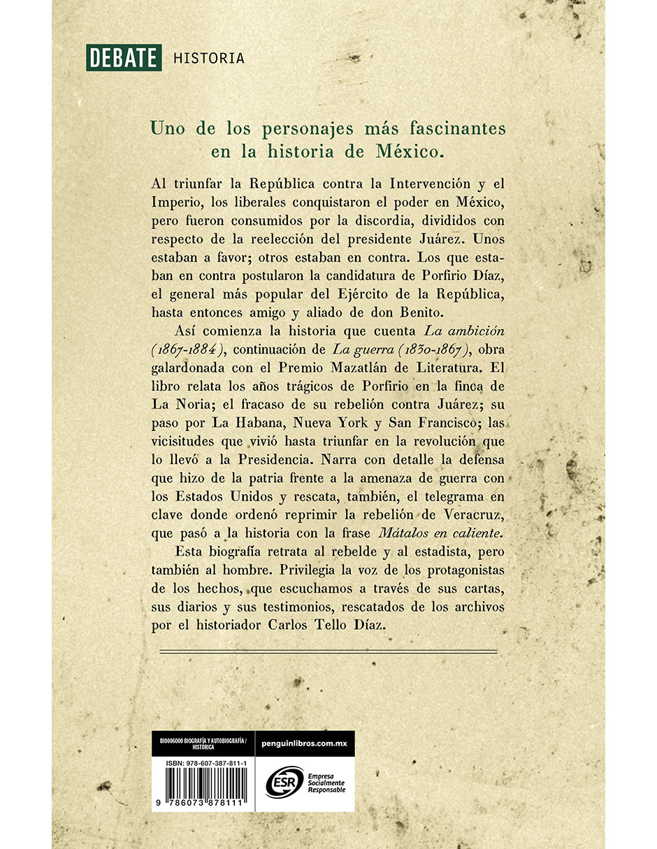 LIBRO PORFIRIO DÍAZ. SU VIDA Y SU TIEMPO II de CARLOS TELLO DÍAZ 2