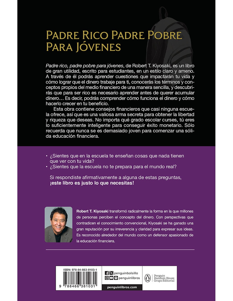 Libro Padre rico, Padre pobre para jóvenes de Robert T. Kiyosaki 2