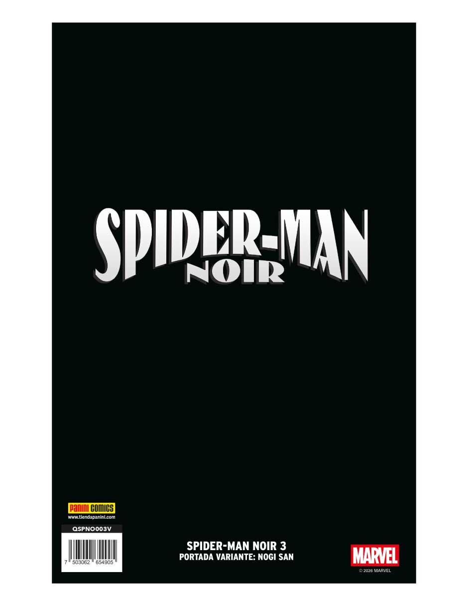 Cómic spider man noir #3 variante 2