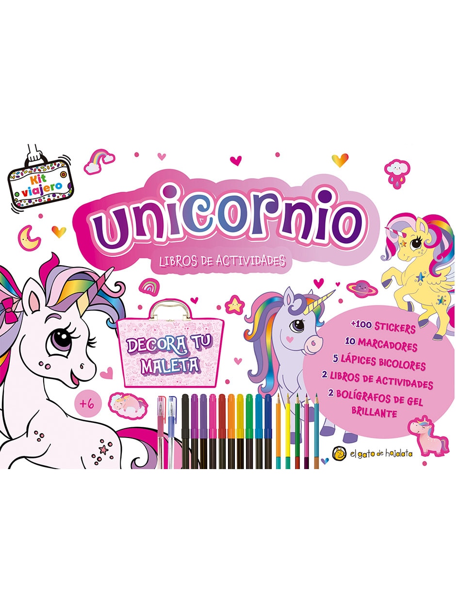 Libro KIT VIAJERO PARA COLOREAR: UNICORNIOS de EDITORIAL GUADAL