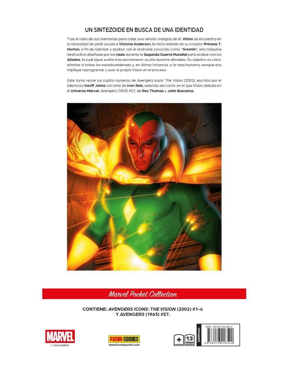 Cómic the vision (marvel pocket) 1