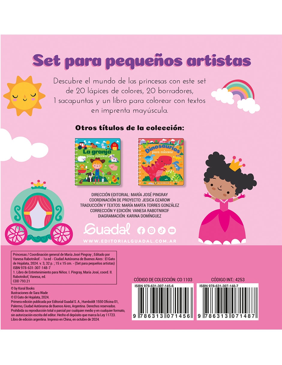 Libro PRINCESAS-SET PEQUEÑOS ARTISTAS de EDITORIAL GUADAL 2