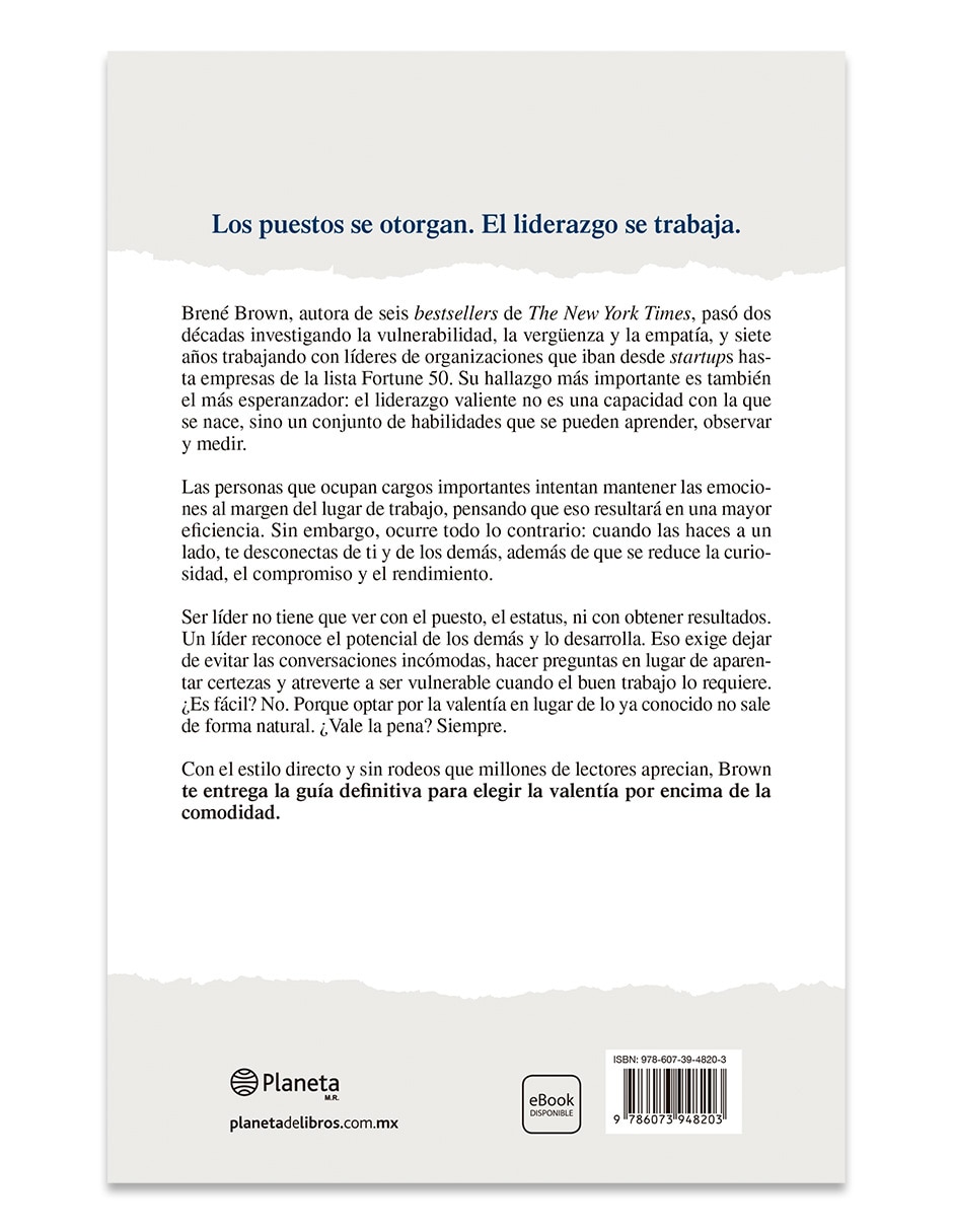Libro Atrévete A Ser Líder De Brene Brown