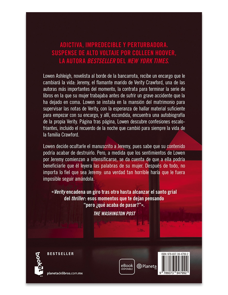 Libro Verity La Sombra De Un Engaño Tie In De Colleen Hoover