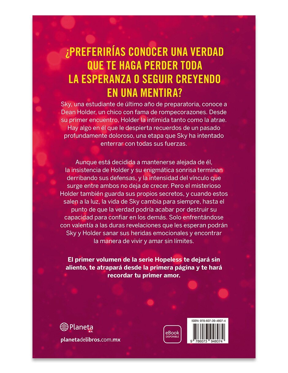 Libro Hopeless Tocando El Cielo De Colleen Hoover 2