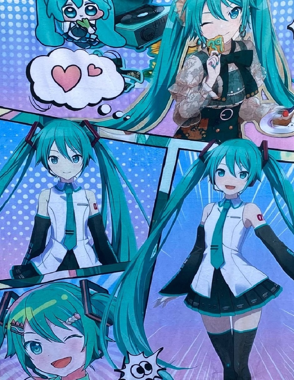 Manta clásica de tejido suave hatsune miku