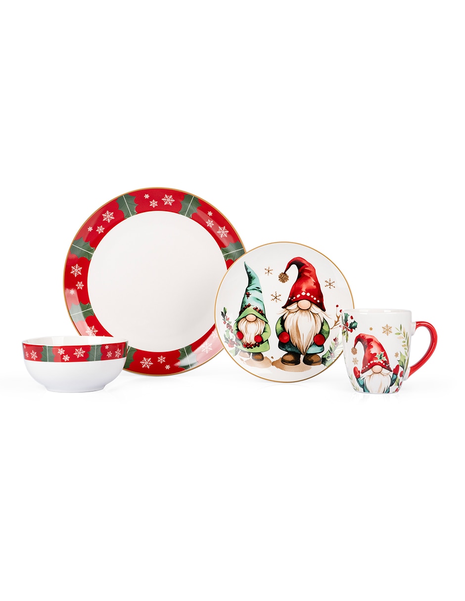 Vajilla Navidad de Porcelana para 4 personas
