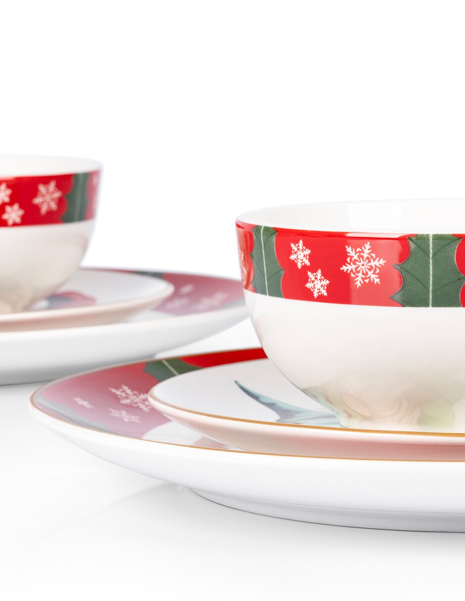 Vajilla Navidad de Porcelana para 4 personas