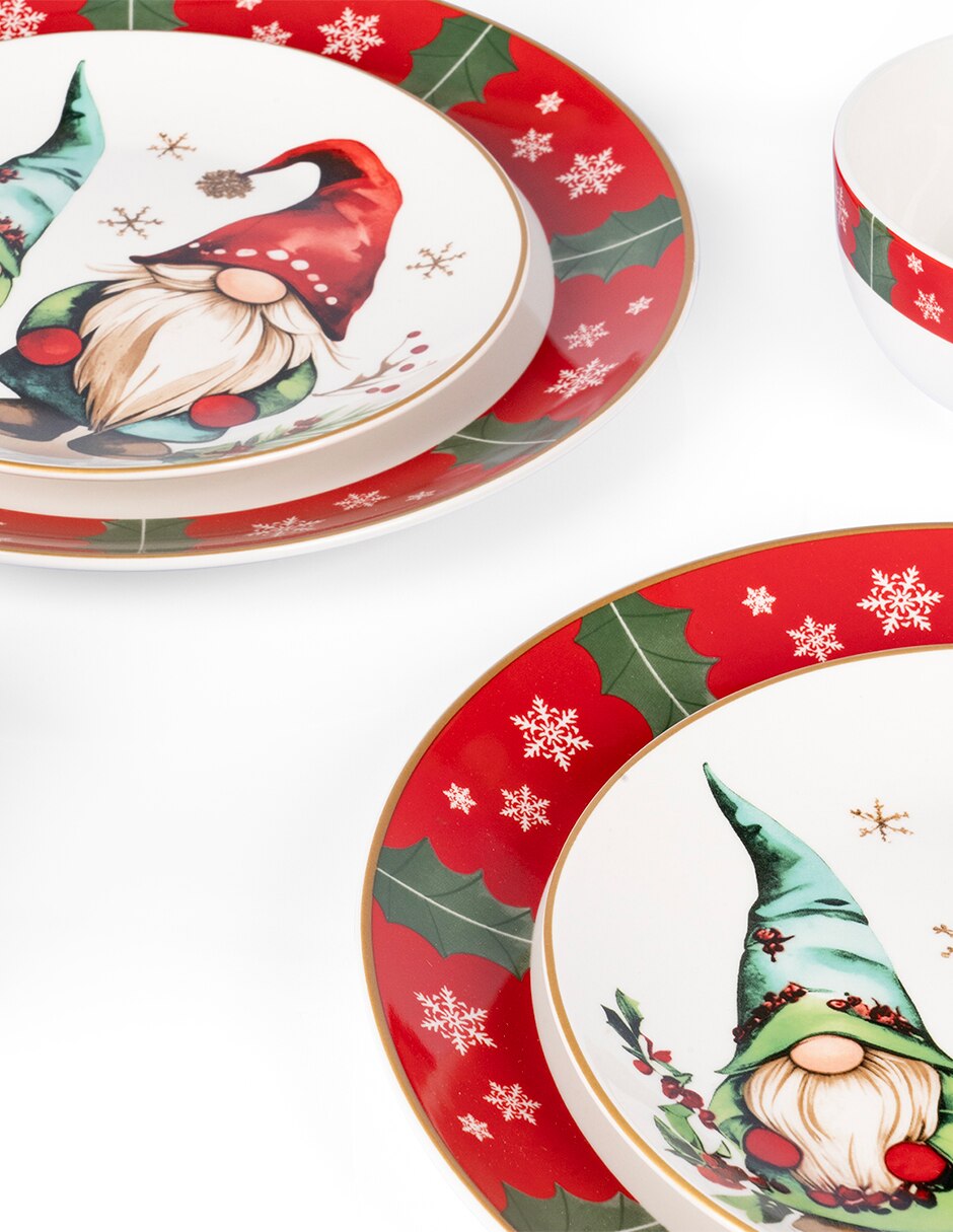 Vajilla Navidad de Porcelana para 4 personas