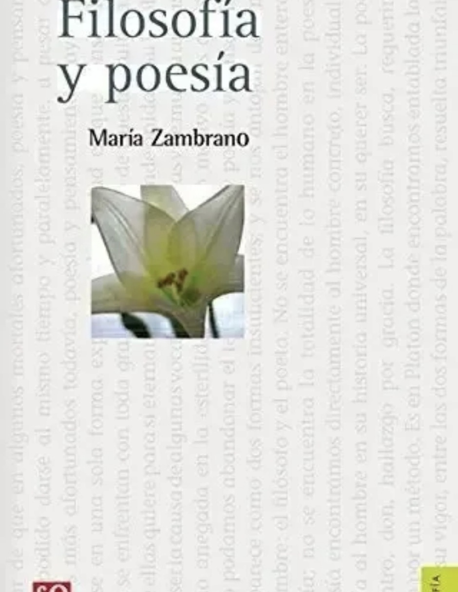 Libro filosofía y poesía de maría zambrano