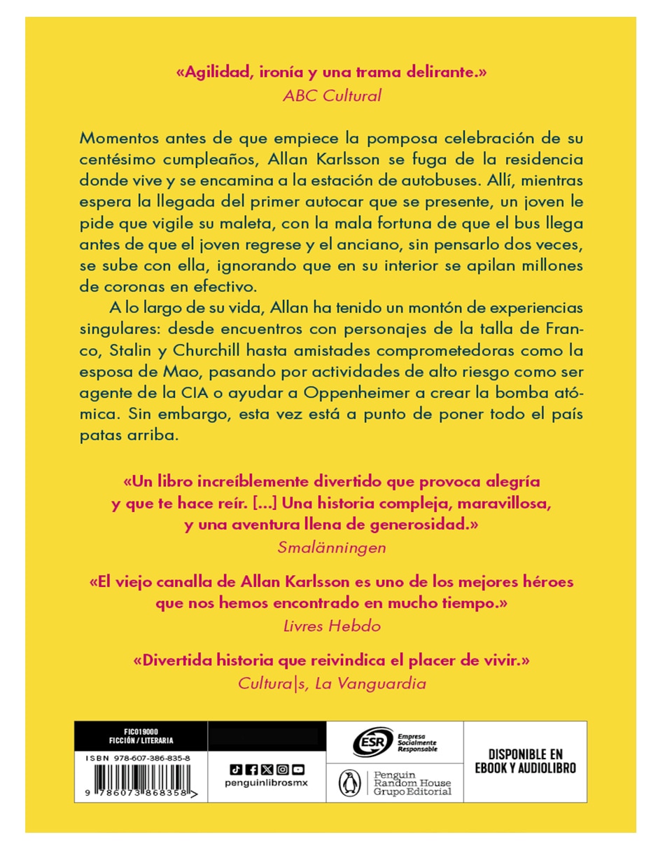 Libro el abuelo que saltó por la ventana y se largó -- jonas jonasson de jonas jonasson 2