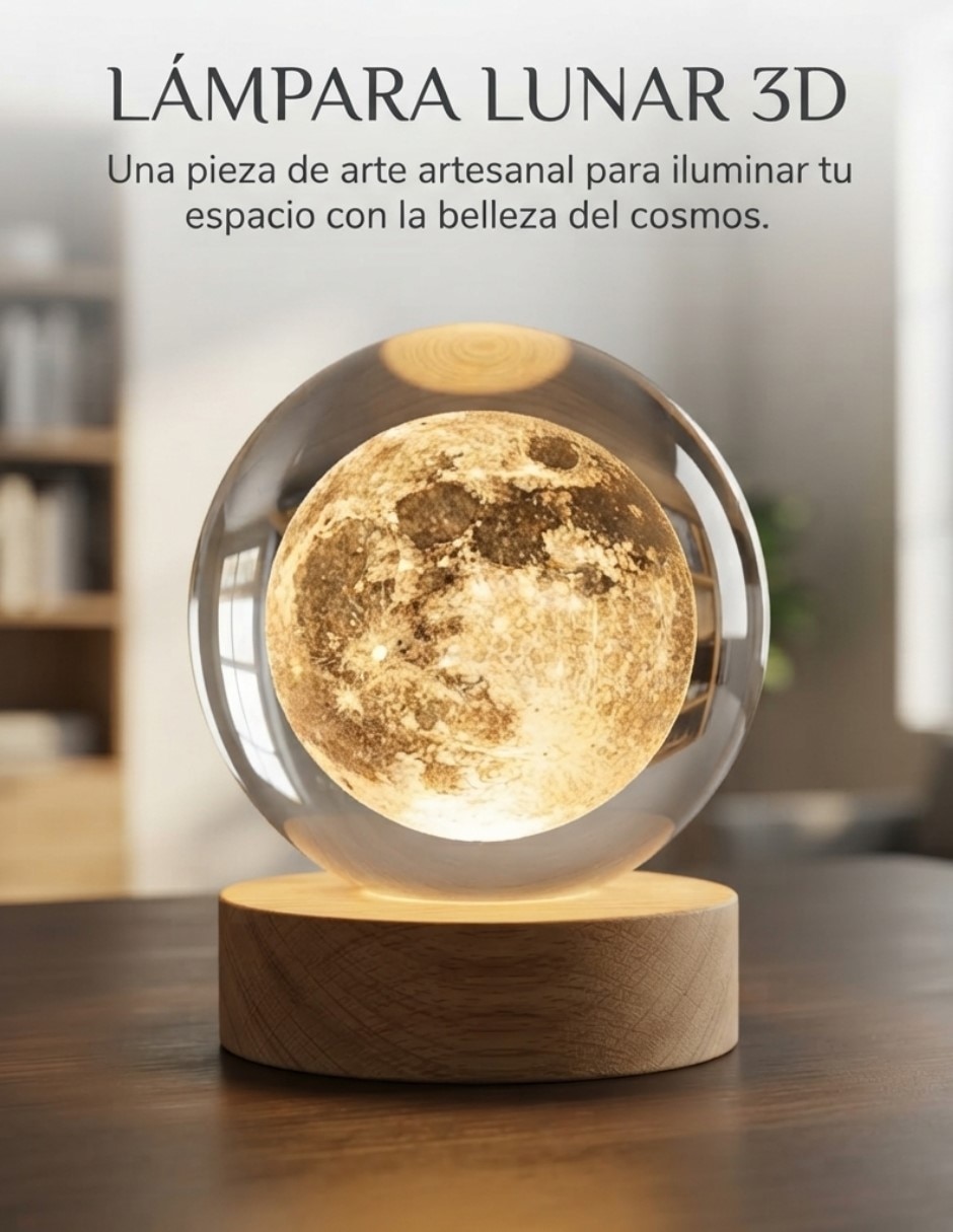 Lámpara 3d de luna 2