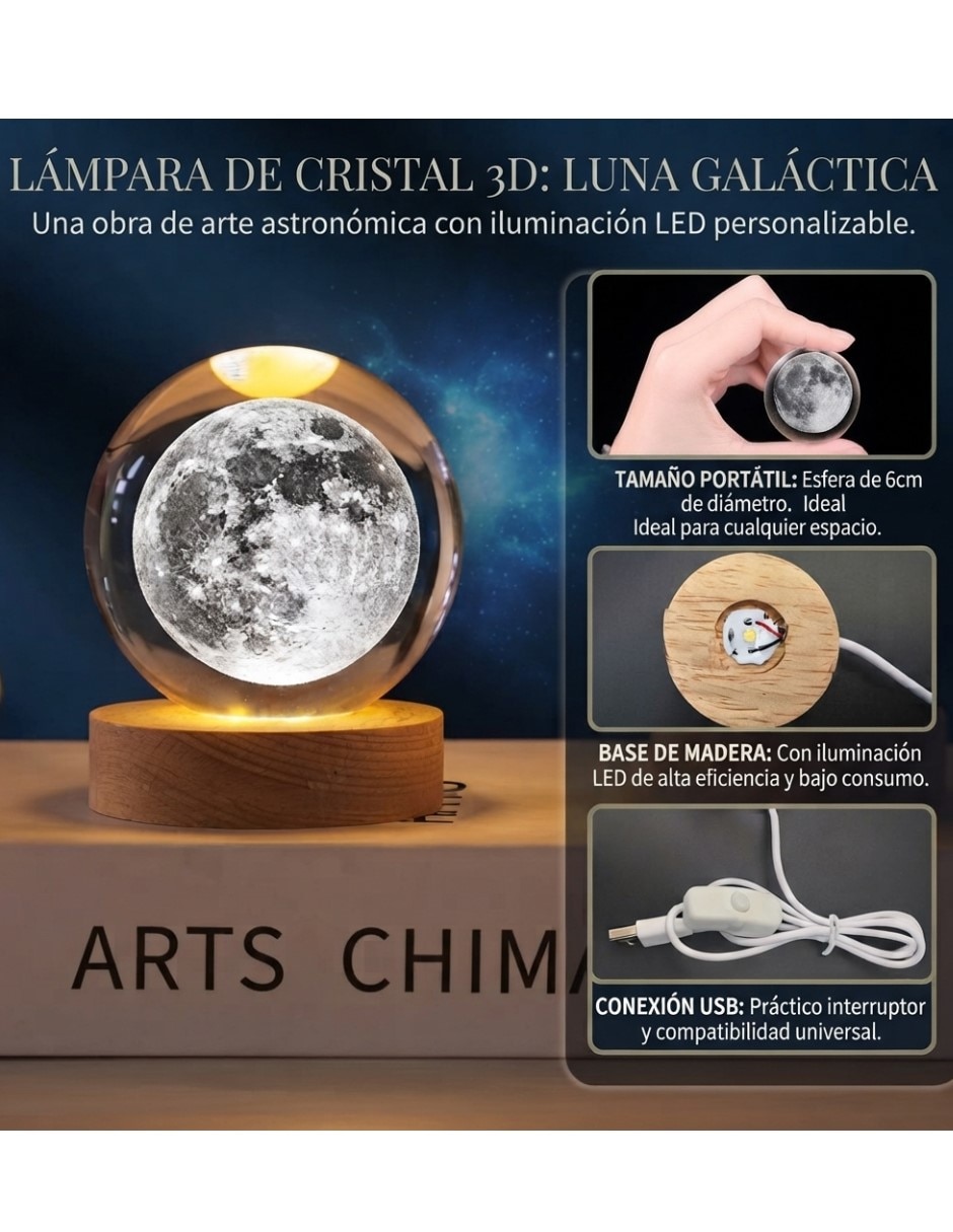 Lámpara 3d de luna 3