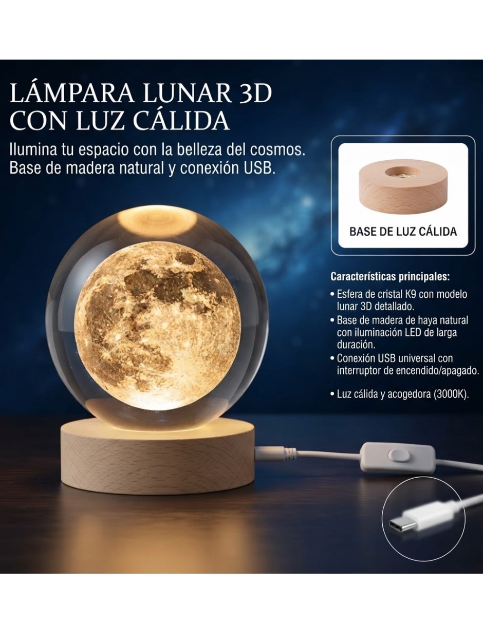 Lámpara 3d de luna 4