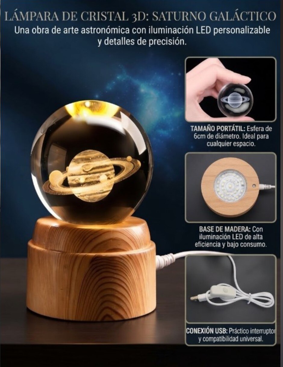 Lámpara 3d de planeta 3