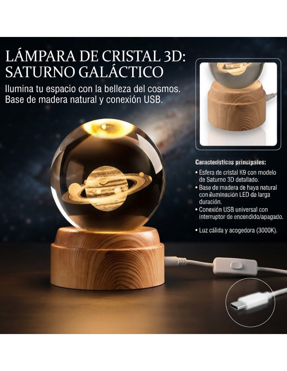 Lámpara 3d de planeta 4