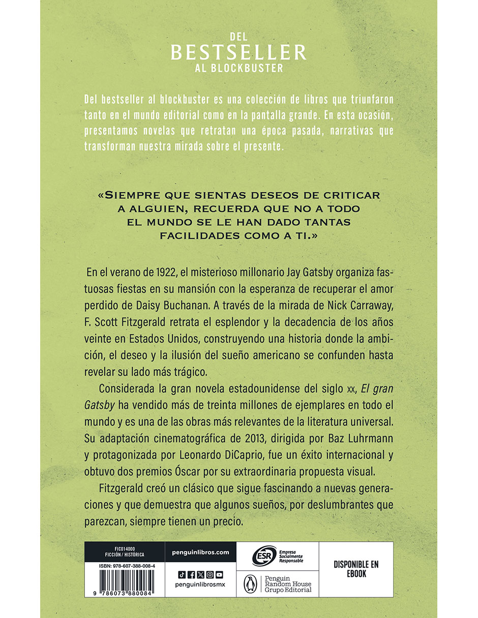 Libro El Gran Gatsby De Francis Scott Fitzgerald 2